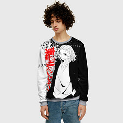 Свитшот мужской Майки из тосвы - Токийские мстители, цвет: 3D-меланж — фото 2
