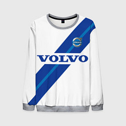 Свитшот мужской Volvo - white and blue, цвет: 3D-меланж