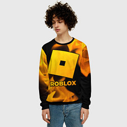 Свитшот мужской Roblox - gold gradient, цвет: 3D-черный — фото 2