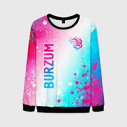 Свитшот мужской Burzum neon gradient style вертикально, цвет: 3D-черный