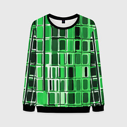 Свитшот мужской Зелёные прямоугольники, цвет: 3D-черный