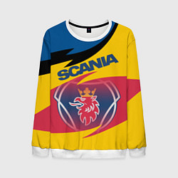 Свитшот мужской Scania logo, цвет: 3D-белый