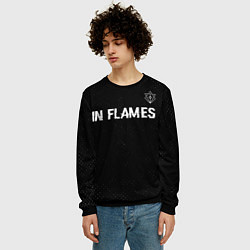Свитшот мужской In Flames glitch на темном фоне посередине, цвет: 3D-черный — фото 2