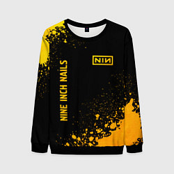 Свитшот мужской Nine Inch Nails - gold gradient вертикально, цвет: 3D-черный