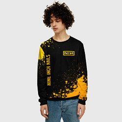 Свитшот мужской Nine Inch Nails - gold gradient вертикально, цвет: 3D-черный — фото 2