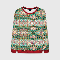 Мужской свитшот Орнамент зеленый мелкий икат