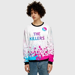 Свитшот мужской The Killers neon gradient style посередине, цвет: 3D-черный — фото 2