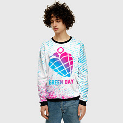 Свитшот мужской Green Day neon gradient style, цвет: 3D-черный — фото 2