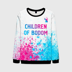 Свитшот мужской Children of Bodom neon gradient style посередине, цвет: 3D-черный