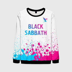 Свитшот мужской Black Sabbath neon gradient style посередине, цвет: 3D-черный