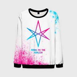 Свитшот мужской Bring Me the Horizon neon gradient style, цвет: 3D-черный