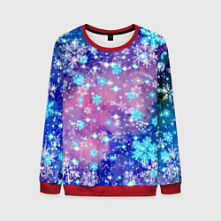 Мужской свитшот Снежинки - морозный паттерн