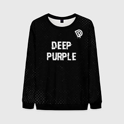 Свитшот мужской Deep Purple glitch на темном фоне посередине, цвет: 3D-черный