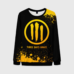 Свитшот мужской Three Days Grace - gold gradient, цвет: 3D-черный