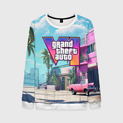 Свитшот мужской GTA 6 Vice city, цвет: 3D-белый