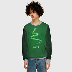 Свитшот мужской Стилизованная елка 2024, цвет: 3D-меланж — фото 2