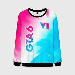 Мужской свитшот GTA 6 neon gradient style вертикально