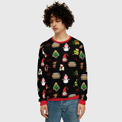 Свитшот мужской Много новогодних игрушек, цвет: 3D-красный — фото 2