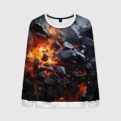 Свитшот мужской Взрыв камней и плит, цвет: 3D-белый