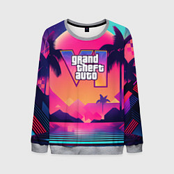 Мужской свитшот GTA 6 закат солнца