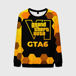 Свитшот мужской GTA6 - gold gradient, цвет: 3D-черный