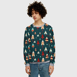 Свитшот мужской Треугольные ёлки, цвет: 3D-меланж — фото 2