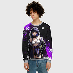 Свитшот мужской Сёгун Райден в белье - genshin impact, цвет: 3D-меланж — фото 2