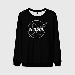 Свитшот мужской NASA белое лого, цвет: 3D-черный