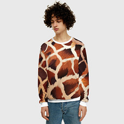 Свитшот мужской Пятнистый мех жирафа, цвет: 3D-белый — фото 2