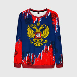 Свитшот мужской Россия краски герб, цвет: 3D-красный