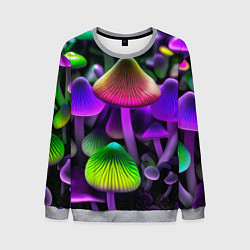 Свитшот мужской Люминесцентные грибы, цвет: 3D-меланж