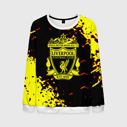 Свитшот мужской Liverpool жёлтые краски текстура, цвет: 3D-белый