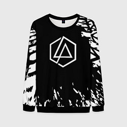 Свитшот мужской Linkin park краски текстура рок, цвет: 3D-черный