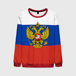 Свитшот мужской Флаг России с гербом, цвет: 3D-красный