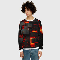 Свитшот мужской Неоновые квадратики, цвет: 3D-белый — фото 2