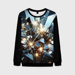 Свитшот мужской Текстура с осколками, цвет: 3D-черный