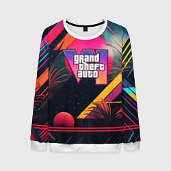 Мужской свитшот GTA 6 logo абстракция яркая