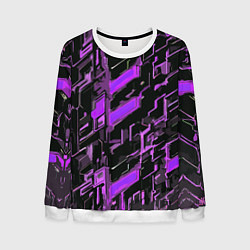 Свитшот мужской Фиолетовые неоновые линии, цвет: 3D-белый