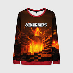 Свитшот мужской Огненный minecraft логотип, цвет: 3D-красный