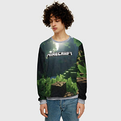 Свитшот мужской Minecraft logo world, цвет: 3D-меланж — фото 2