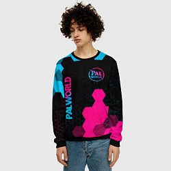Свитшот мужской Palworld - neon gradient вертикально, цвет: 3D-черный — фото 2