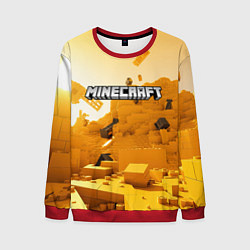 Свитшот мужской Minecraft logo яркий желтый мир, цвет: 3D-красный