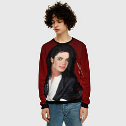 Свитшот мужской Michael Jackson с пантерой и автографом, цвет: 3D-черный — фото 2