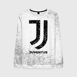 Свитшот мужской Juventus с потертостями на светлом фоне, цвет: 3D-белый