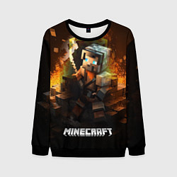 Свитшот мужской Minecraft персонаж искры от огня, цвет: 3D-черный