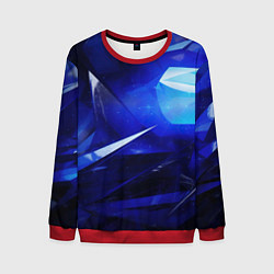 Свитшот мужской Black and blue abstract background sport style, цвет: 3D-красный