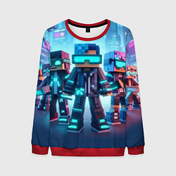 Свитшот мужской Minecraft - fantasy ai art, цвет: 3D-красный