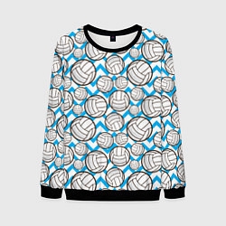 Свитшот мужской Мячи волейбольные паттерн, цвет: 3D-черный