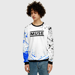 Свитшот мужской MUSE рок стиль краски, цвет: 3D-черный — фото 2
