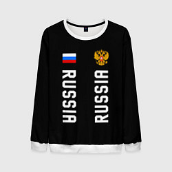Мужской свитшот Россия три полоски на черном фоне